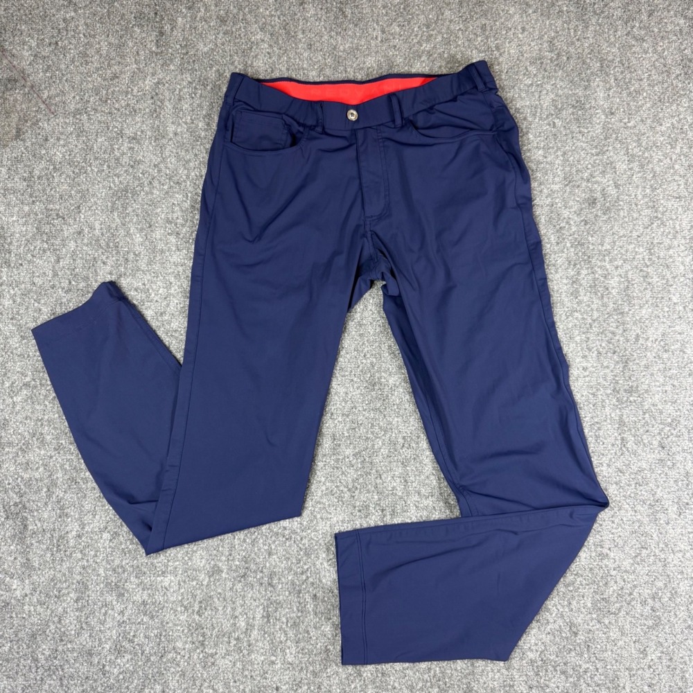 Redvanly Kent Golf Pants Mens Medium Navy Blue Technical Stretch 5-Pocket
